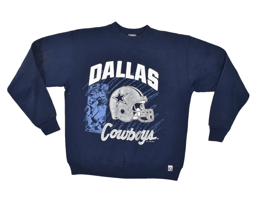 Vintage 1991 LOGO7 Dallas Cowboys Pullover Sweatshirt Men's Regular Size M Stain